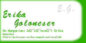 erika goloncser business card